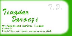 tivadar daroczi business card